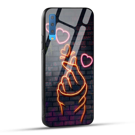 Samsung Galaxy A7 2018 Back Cover Swag Cute Hearts Printed Glass Case
