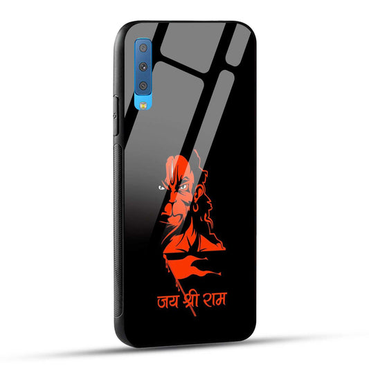 Samsung Galaxy A7 2018 Back Cover Jay Shree Ram Bajrangballi Hanuman Printed Glass Case