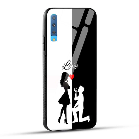 Samsung Galaxy A7 2018 Back Cover Love Proposal Printed Glass Case