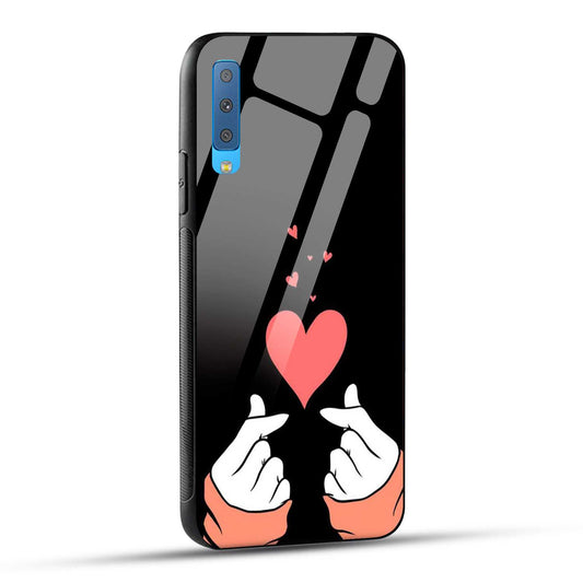 Samsung Galaxy A7 2018 Back Cover Love Expressing Printed Glass Case