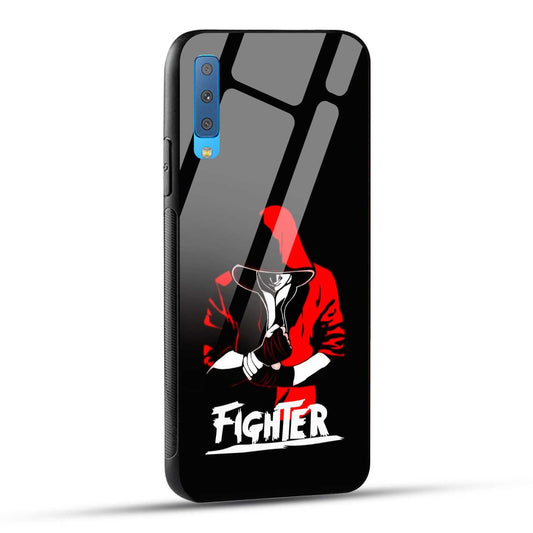 Samsung Galaxy A7 2018 Back Cover Fighter Printed Glass Case