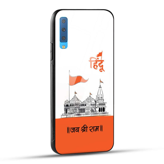 Samsung Galaxy A7 2018 Back Cover Jai Shree Ram Mandir Art Printed Glass Case