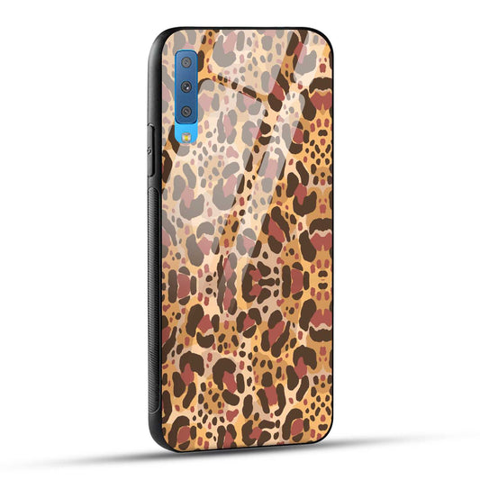Samsung Galaxy A7 2018 Back Cover Unique Brown Texture Printed Glass Case