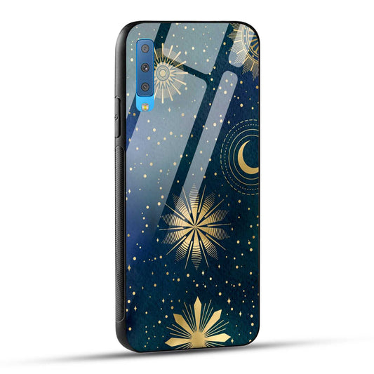 Samsung Galaxy A7 2018 Back Cover Art Of Moon Printed Glass Case
