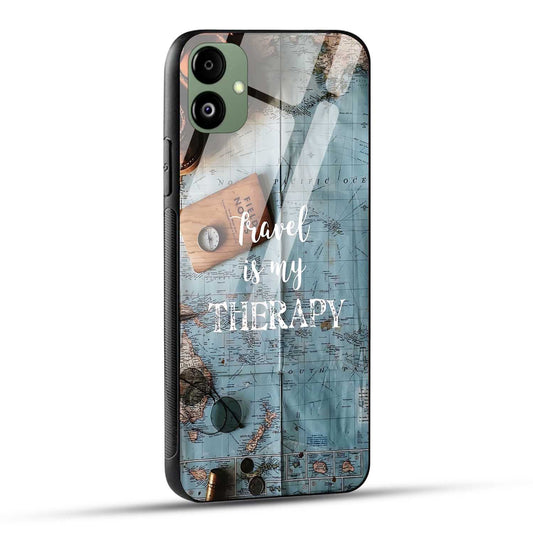 Samsung Galaxy F14 5G Back Cover Travel Is My Therapy Printed Glass Case