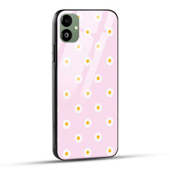 Samsung Galaxy A05 Back Cover Pink White Cute Girly Elegant Summer Floral Daisy Printed Glass Case