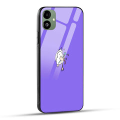 Samsung Galaxy A05 Back Cover Purple Funny Illustration  Printed Glass Case