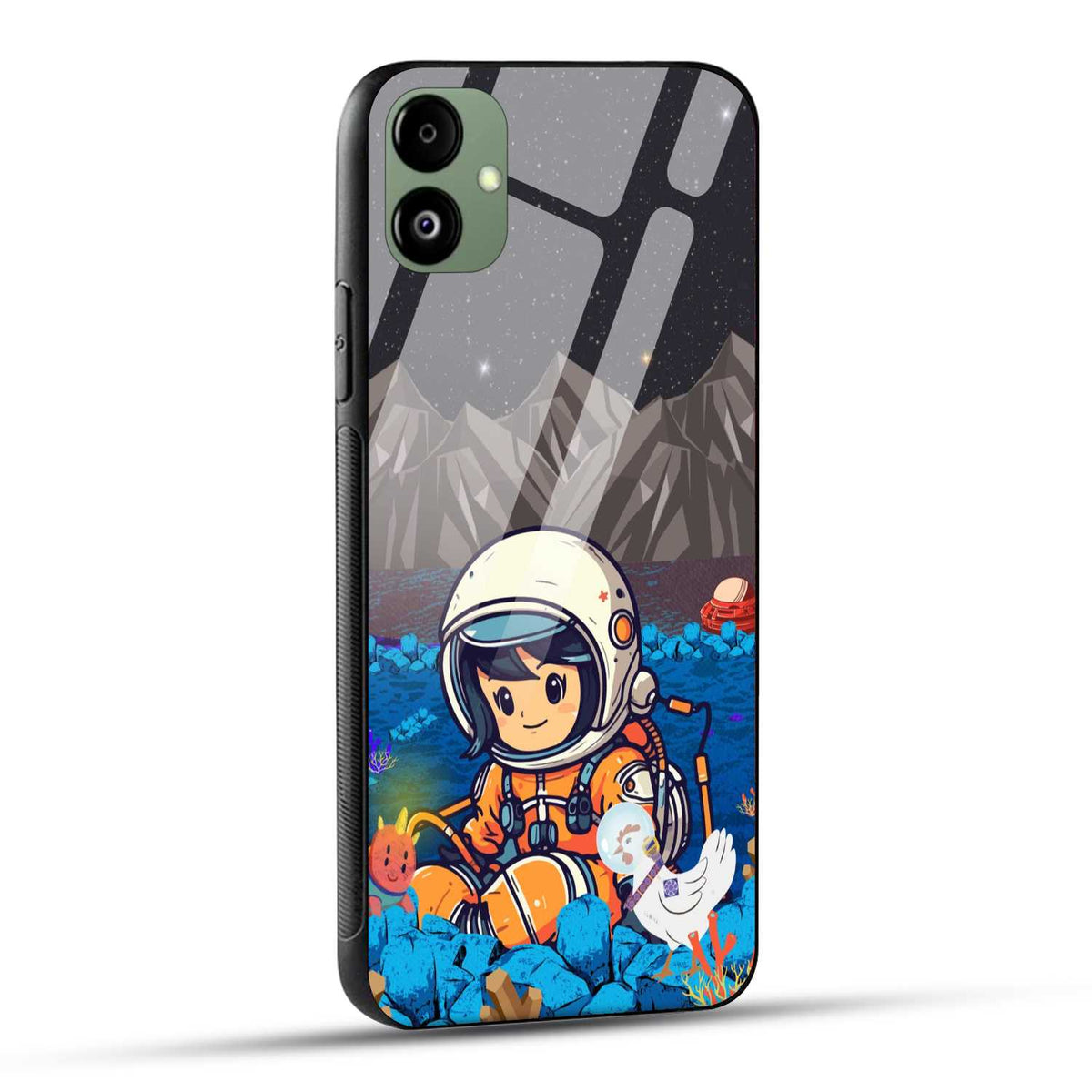 Samsung Galaxy A05 Back Cover Cute Astronaut Printed Glass Case