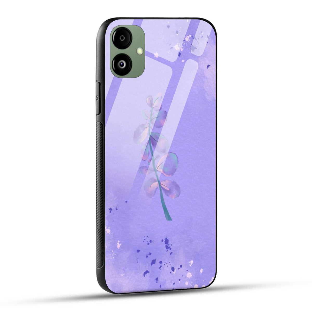 Samsung Galaxy A05 Back Cover Purple Pastel Floral Printed Glass Case