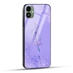 Samsung Galaxy A05 Back Cover Purple Pastel Floral Printed Glass Case