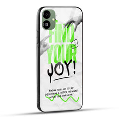 Samsung Galaxy A05 Back Cover White Green Grunge Find Your Joy Printed Glass Case