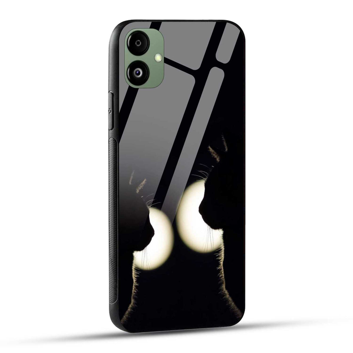 Samsung Galaxy A05 Back Cover Black Aesthetic Cat Friendship Printed Glass Case