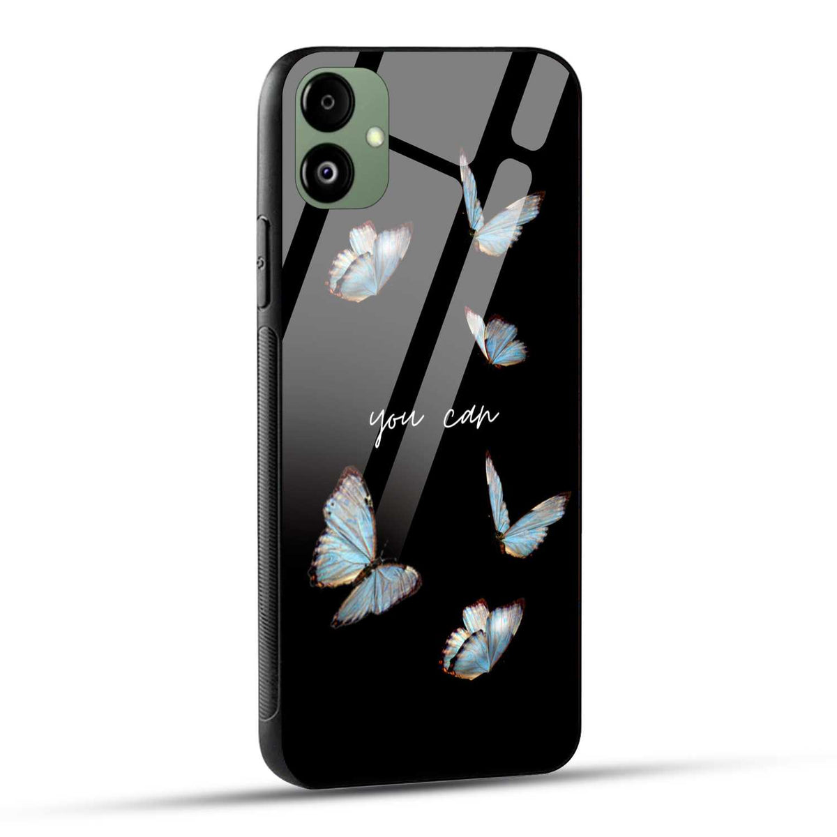 Samsung Galaxy A05 Back Cover Black Delicate Phrase Printed Glass Case