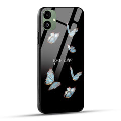 Samsung Galaxy A05 Back Cover Black Delicate Phrase Printed Glass Case