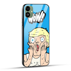 Samsung Galaxy A05 Back Cover Blue Illustrated Shocked Man Printed Glass Case
