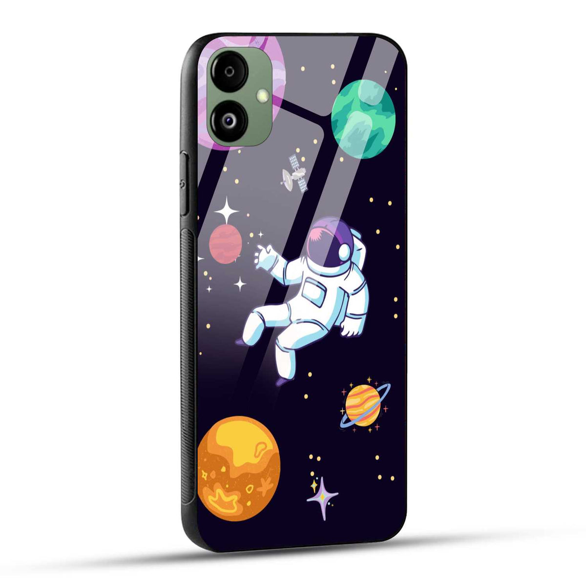 Samsung Galaxy A05 Back Cover Colorful Illustration Astronaut Printed Glass Case