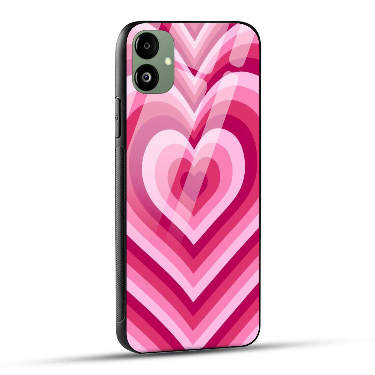 Samsung Galaxy A05 Back Cover Pink Love Hearts Printed Glass Case