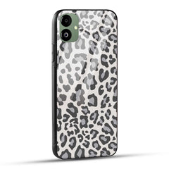 Samsung Galaxy A05 Back Cover Gray And White Leopard Print Printed Glass Case