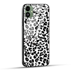Samsung Galaxy A05 Back Cover Black And White Leopard Printed Glass Case