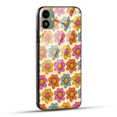 Samsung Galaxy A05 Back Cover Emoji Floral Printed Glass Case