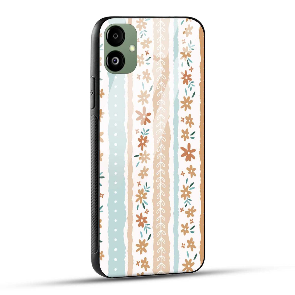 Samsung Galaxy A05 Back Cover Retro Floral Striped Printed Glass Case
