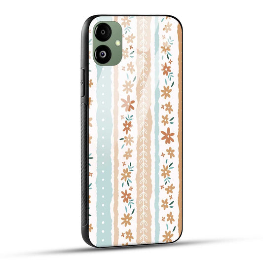 Samsung Galaxy A05 Back Cover Retro Floral Striped Printed Glass Case