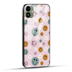 Samsung Galaxy A05 Back Cover Seamless Smiley And Flower Art Printed Glass Case