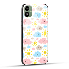 Samsung Galaxy A05 Back Cover Doodle Of Sun And Clouds  Printed Glass Case