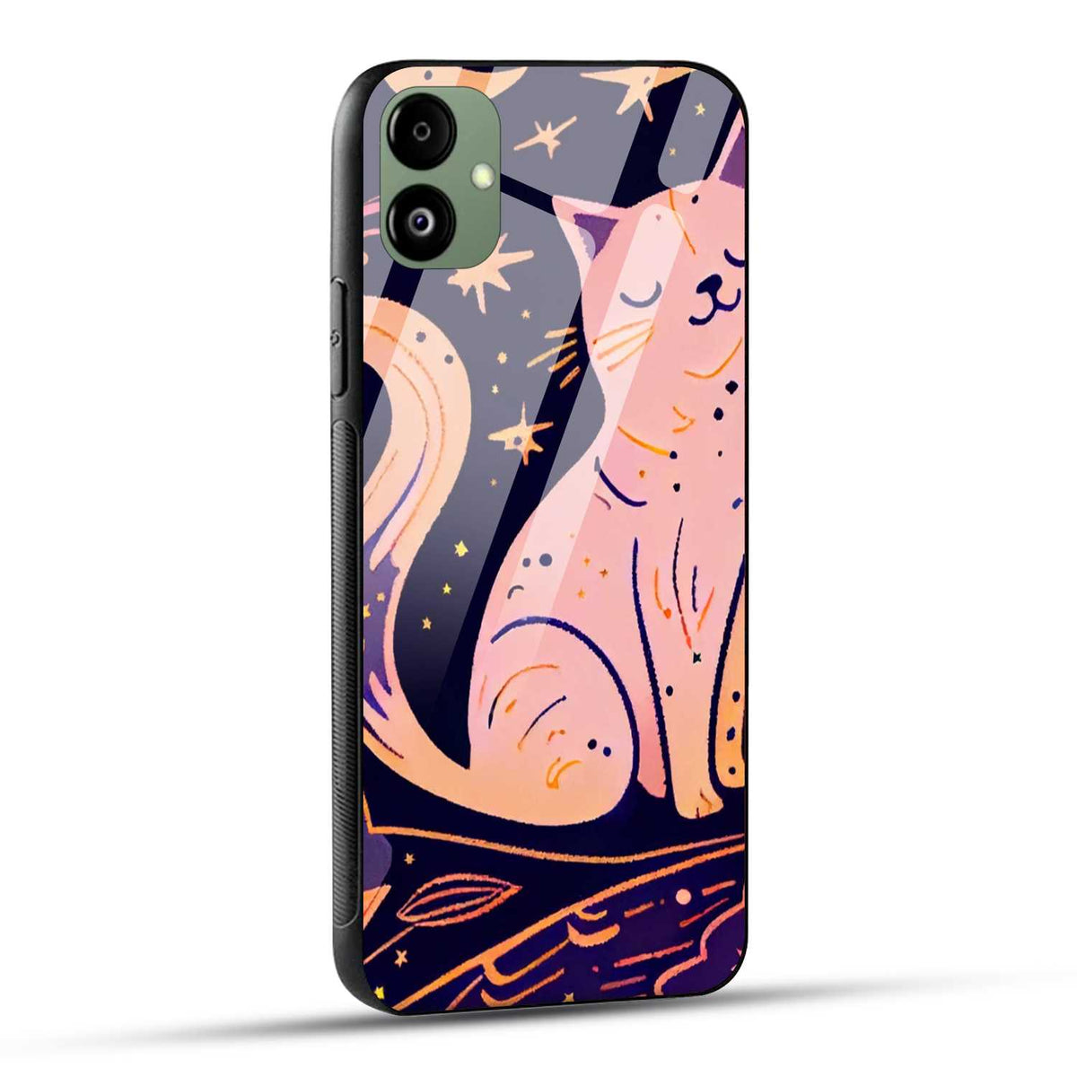 Samsung Galaxy A05 Back Cover Cat Being Grateful Art Printed Glass Case