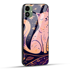 Samsung Galaxy A05 Back Cover Cat Being Grateful Art Printed Glass Case