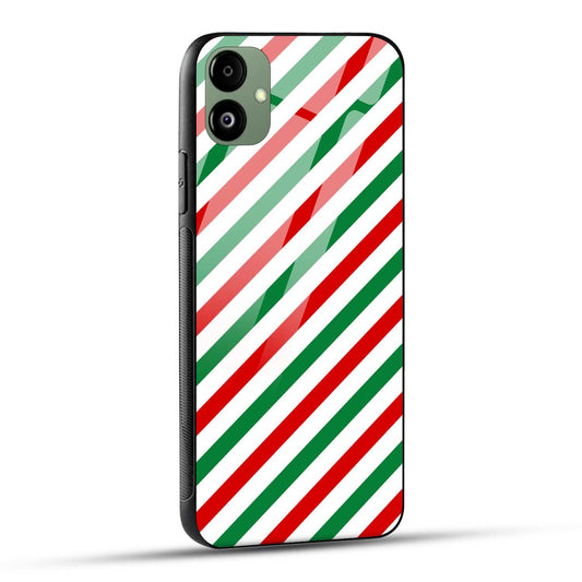 Samsung Galaxy A05 Back Cover Red And Green Striped Printed Glass Case