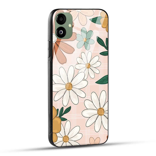 Samsung Galaxy F14 5G Back Cover Retro Flower Art Printed Glass Case