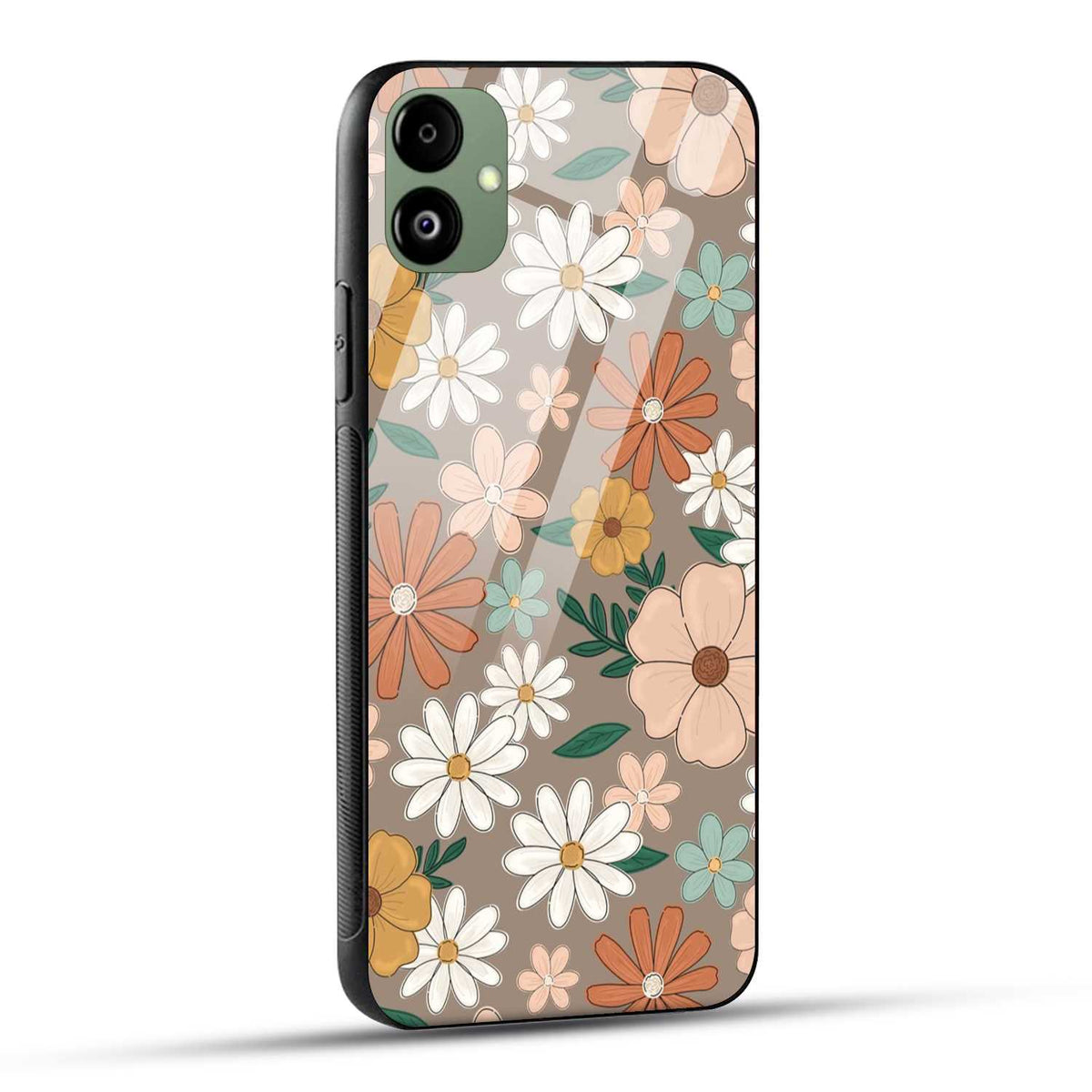 Samsung Galaxy A05 Back Cover Retro Flower Doodle Arts Printed Glass Case