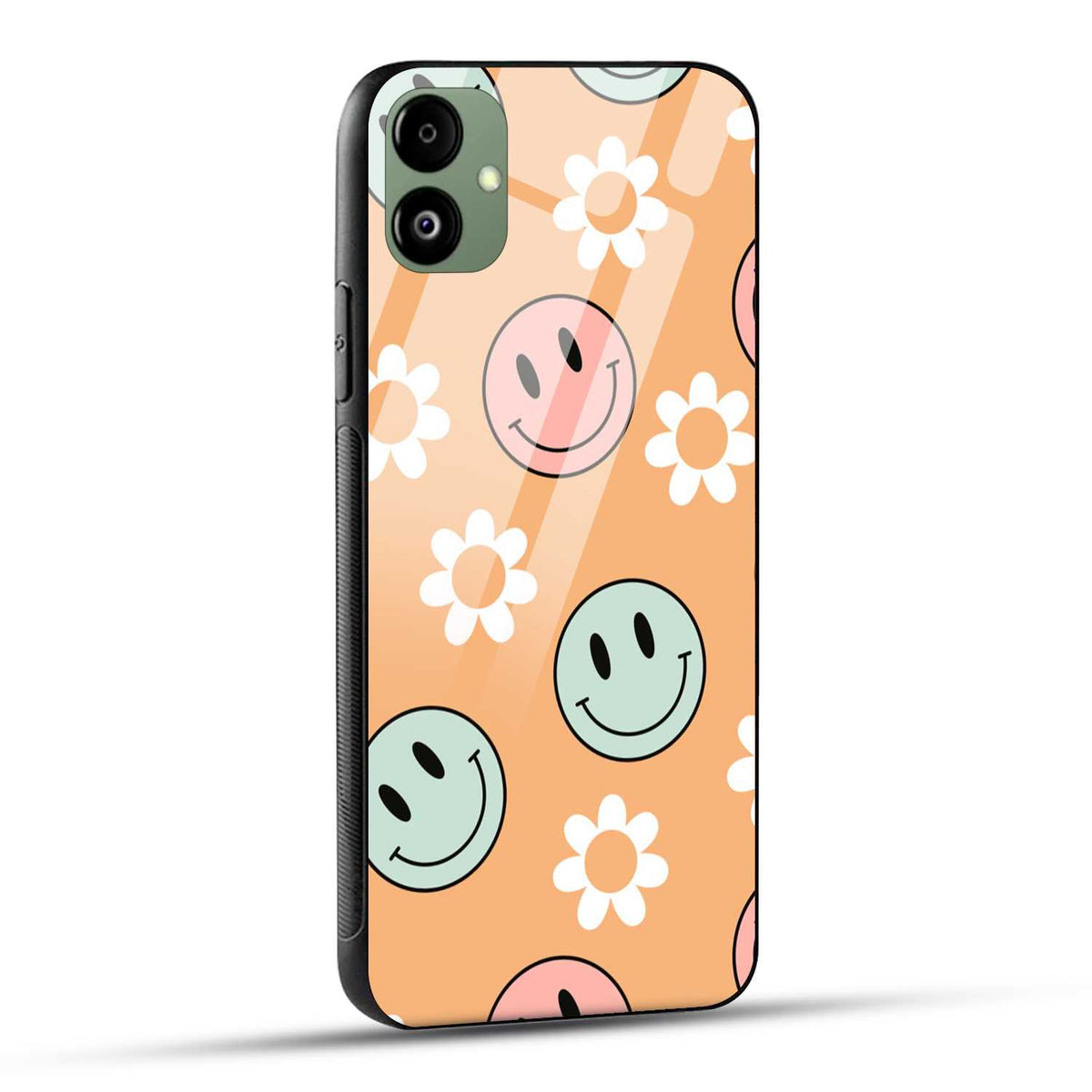 Samsung Galaxy A05 Back Cover Smiling With Flowers Printed Glass Case