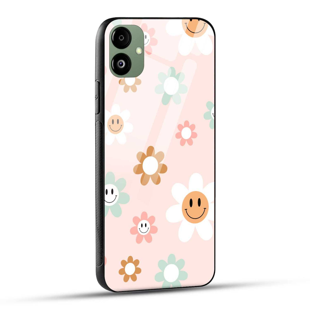 Samsung Galaxy A05 Back Cover Smiling Flowers Printed Glass Case