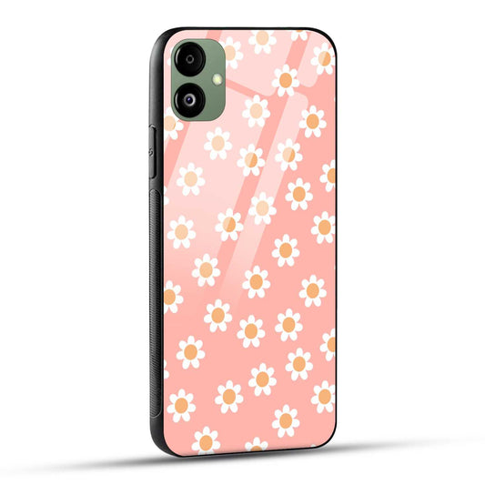 Samsung Galaxy A05 Back Cover Flower In Pink Background Printed Glass Case