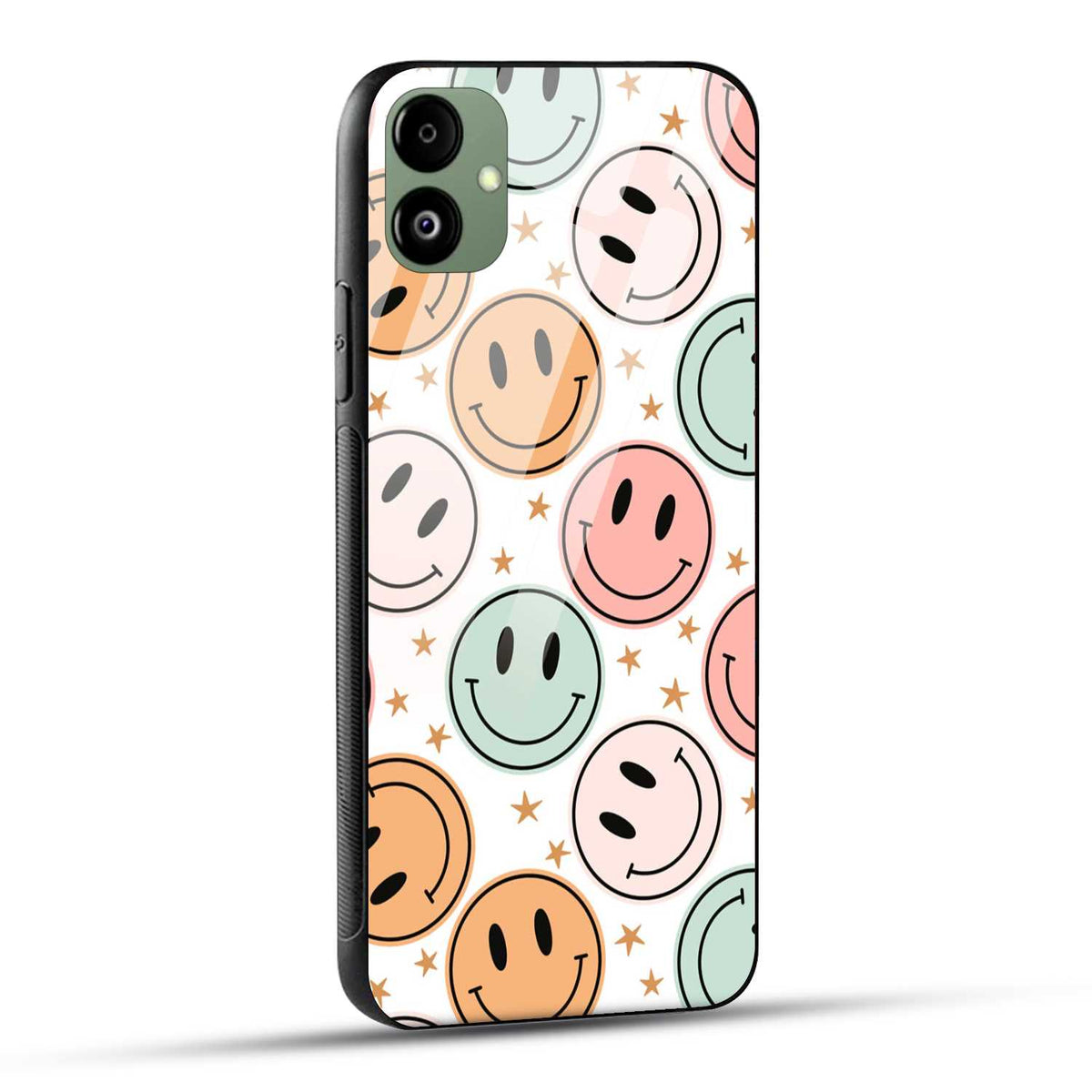Samsung Galaxy F14 5G Back Cover Smiling Flowers And Stars Printed Glass Case