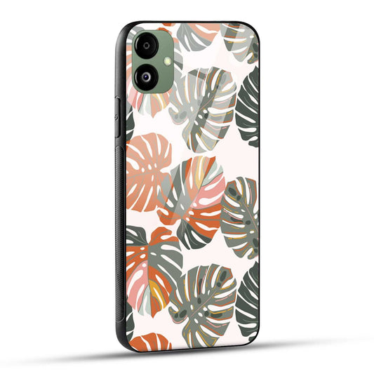 Samsung Galaxy A05 Back Cover Leaf Pattern Printed Glass Case