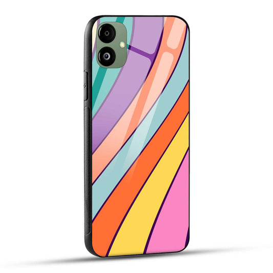 Samsung Galaxy A05 Back Cover Curvy Rainbow Printed Glass Case