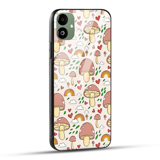 Samsung Galaxy A05 Back Cover Mashrooms And Rainbow Printed Glass Case
