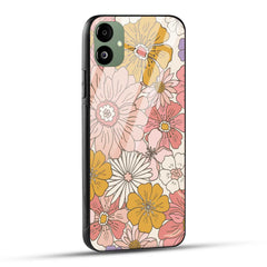 Samsung Galaxy A05 Back Cover Retro Pattern Flower Printed Glass Case