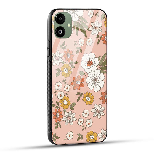 Samsung Galaxy A05 Back Cover Retro Pattern Flower Art Printed Glass Case