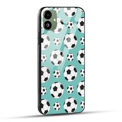 Samsung Galaxy A05 Back Cover Football Doodle Printed Glass Case