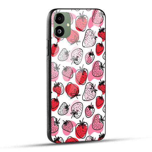 Samsung Galaxy A05 Back Cover Doodle Of Strawberry  Printed Glass Case