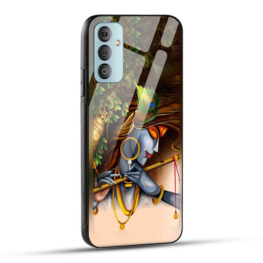 Samsung Galaxy F23 5G Back Cover Lord Krishna with Flute Printed Glass Case
