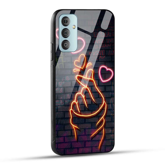 Samsung Galaxy F23 5G Back Cover Swag Cute Hearts Printed Glass Case