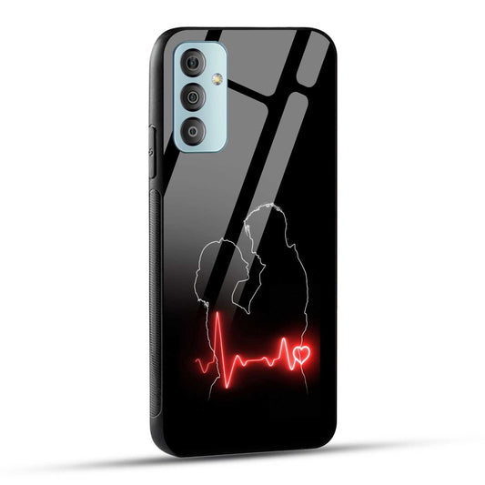 Samsung Galaxy F23 5G Back Cover Couple Love Printed Glass Case