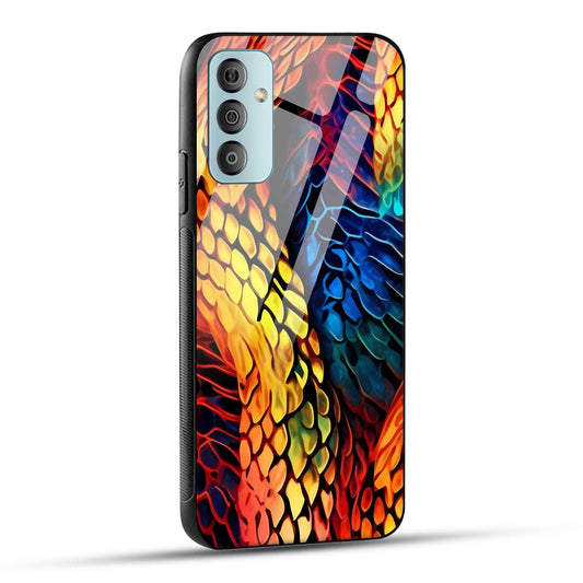 Samsung Galaxy F23 5G Back Cover Colorburst Jungle Rainbow Animal Spots Printed Glass Case