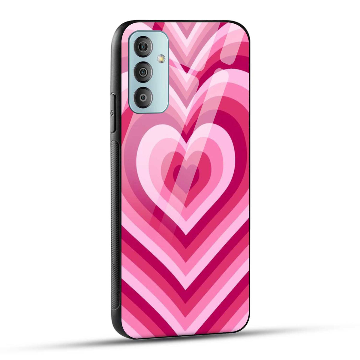 Samsung Galaxy F23 5G Back Cover Love Hearts Printed Glass Case