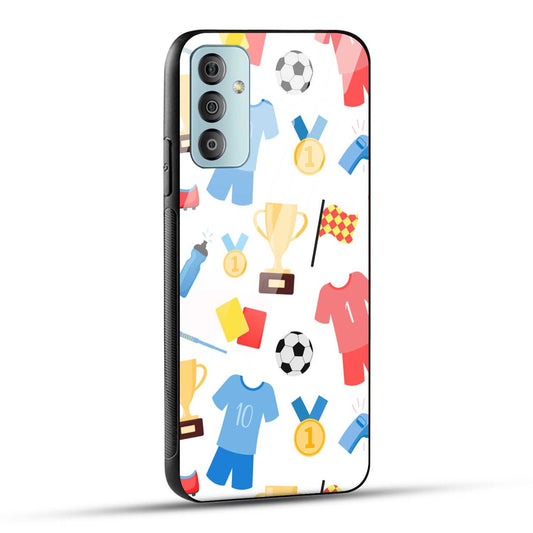 Samsung Galaxy F23 5G Back Cover Love For Football Printed Glass Case